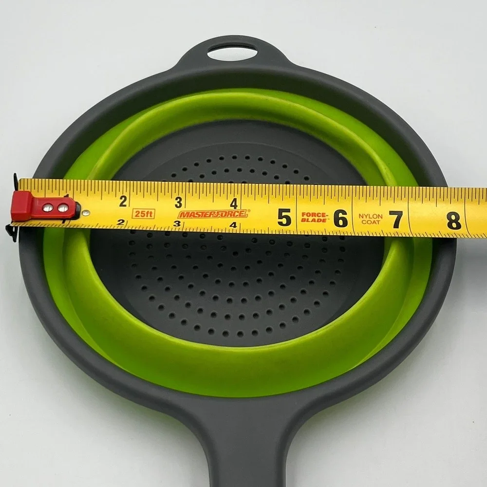 GuiJiaoPiao Collapsible Silicone Colander 2 Quart Green Foldable Strainer New